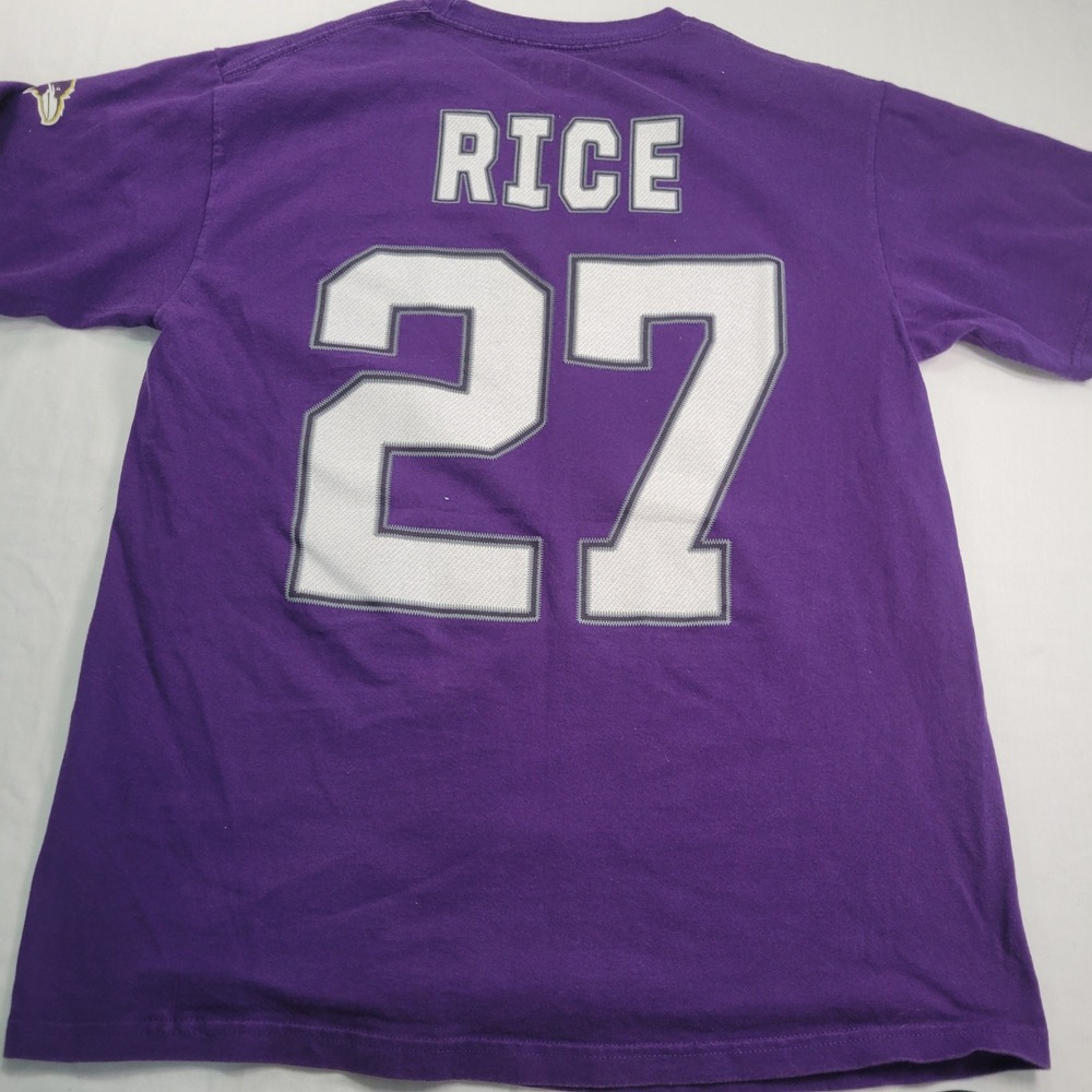 Baltimore Ravens Ray Rice 27 NFL Football Jersey T Shirt Purple Men M NFL Player - Picture 4 of 6